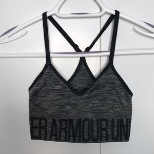 Under Armour Salt and Pepper Stretchy Sports Bra Small